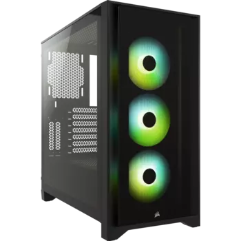 Корпус Corsair iCUE 4000X RGB, EATX, Mid-Tower, USB 3.0, USB Type-C, черный, Без БП (CC-9011204-WW)