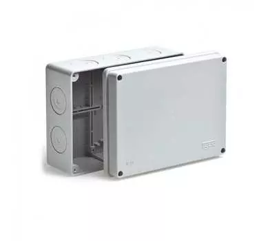 Коробка распределительная прямоугольная 20 см x 14 см, глубина 7.5 см, наружный монтаж, IP55, серый, с крышкой, Ruvinil Тусо (67056)