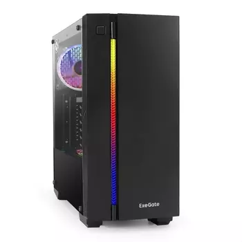 Корпус ExeGate EVO-9201-EVO800, ATX, Midi-Tower, USB 3.0, RGB подсветка, черный, 800 Вт (EX296076RUS)