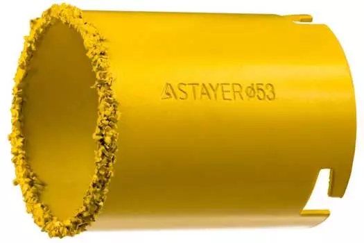 Коронка STAYER PROFESSIONAL 5.3 см, хвостовик: держатель, карбид вольфрама, гипс, кирпич, плитка, бетон (33345-53)