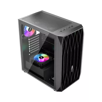 Корпус 1STPLAYER ARIYA AY7, ATX, Midi-Tower, USB 3.0, RGB подсветка, черный, без БП (AY7-BK-4F1)