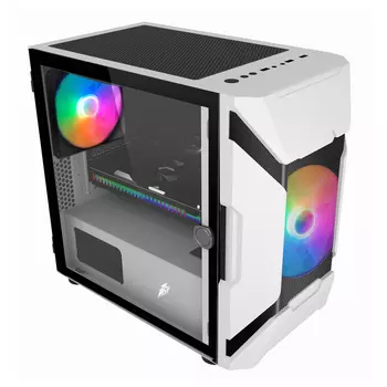 Корпус 1STPLAYER DK D3-A, mATX, Midi-Tower, USB 3.0, белый, без БП (FP_D3-A-WH-2G6P)
