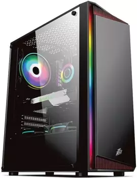 Корпус 1STPLAYER RAINBOW RB-4, ATX, Midi-Tower, USB 3.0, черный, Без БП (RB-4-1G6)