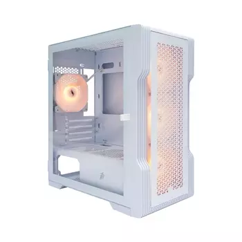 Корпус 1STPLAYER TRILOBITE T3 ARGB, mATX, Mini-Tower, 2xUSB 3.0, RGB подсветка, белый, без БП (T3-WH-4F2-W(AP))