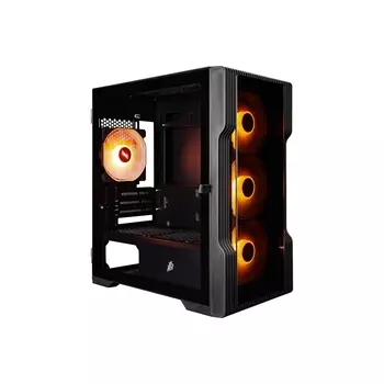 Корпус 1STPLAYER TRILOBITE T3-G ARGB, mATX, Midi-Tower, 2xUSB 3.0, RGB подсветка, черный, без БП (T3-G-BK-4F2(AP))