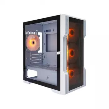 Корпус 1STPLAYER TRILOBITE T3-G ARGB White, mATX, Midi-Tower, USB 3.0, RGB подсветка, белый, без БП (T3-G-WH-4F2-W(AP))