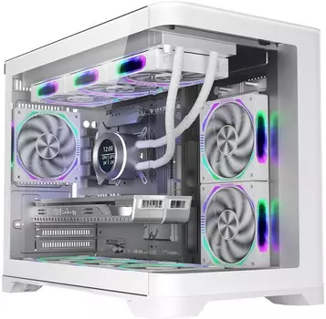 Корпус 1STPLAYER UVIEW UV6, mATX, Mini-Tower, 2xUSB 3.0, белый, без БП (UV6-WH)