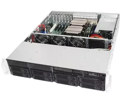 Корпус Ablecom CS-R25, ATX, 2U RM, 8x3.5 HS, Redundant 2x550 Вт, черный (CS-R25-31P)