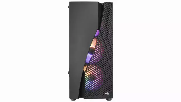 Корпус AeroCool Wave-G-BK-v2, ATX, Midi-Tower, 2xUSB 3.0, RGB подсветка, черный, без БП (4711099470341)