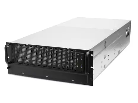 Корпус AIC RSC-4H, E-ATX, 4U RM, 60x3.5/2.5 HS + 10x2.5 HS, Redundant 2x1600 Вт, черный/серебристый (XE1-4H000-06)