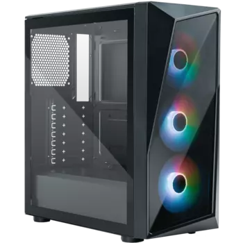 Корпус COOLERMASTER CMP 520, ATX, Midi-Tower, USB 3.0, RGB подсветка, черный, без БП (CP520-KGNN-S00)