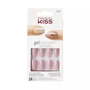 Набор накладных ногтей с клеем Розовая пыль короткой длины 28шт. Nude Nails Kiss