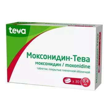 Моксонидин-Тева таблетки п/о плен. 0,4мг 30шт