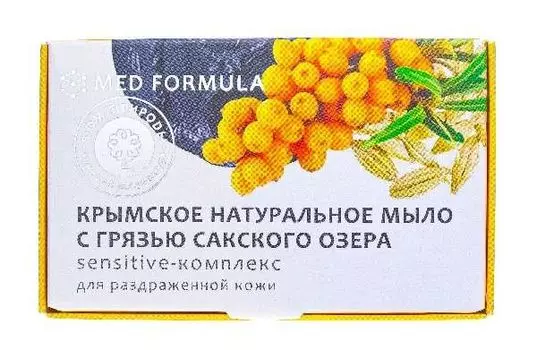 Мыло на основе грязи сакского озера, sensitive-комплекс дом природы med formula 100 г