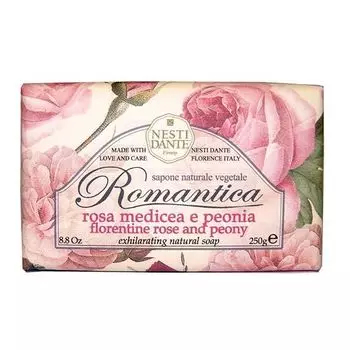 Мыло твердое туалетное роза и пион Romantica Nesti Dante/Нести Данте 250г