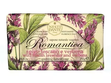 Мыло твердое туалетное тосканская лаванда и вербена Romantica Nesti Dante/Нести Данте 250г