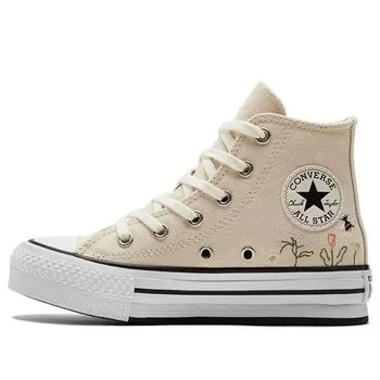Кроссовки chuck taylor all star lift platform high ps 'floral embroidery - natural ivory' Converse, хаки