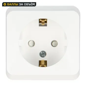 Розетка накладная Systeme Electric Этюд с заземлением со шторками цвет белый