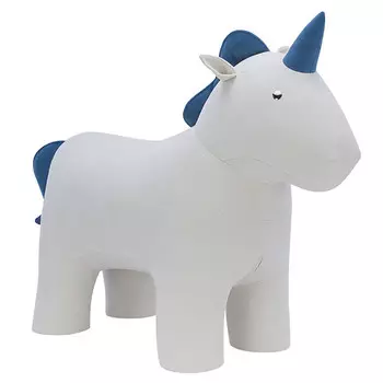 пуф Leset Unicorn 400x950x750 белый/синий