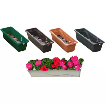ящик балконный FLORA-TEC "Extra Line", 80х20,5х17 см, пластик, цвет: терракот