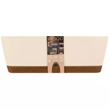 ящик балконный InGreen WOOD 40см пластик сливочный/бук