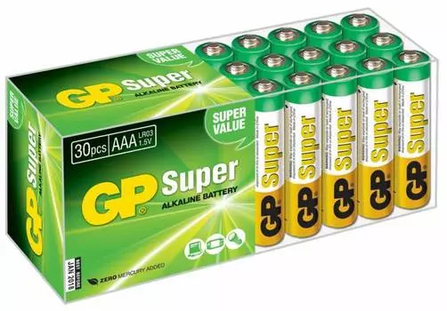 Батарейка AAA GP Super Alkaline 24A LR03, в комплекте 30шт. (GP 24A-B30)