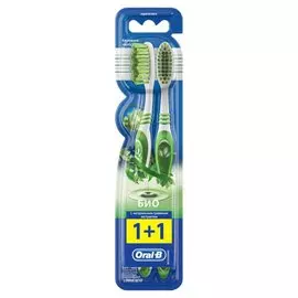 Зубная щетка Oral-B, Био, средней жесткости, 2 шт, 0051021043