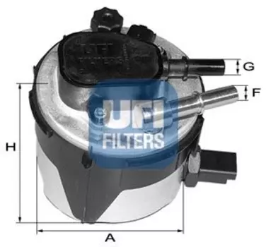 Топливный фильтр UFI 55.170.00 Ford Fiesta/C-Max/Focus/Fusion 1.6TDCi, Volvo S40/V50/C30 1.6D 04>