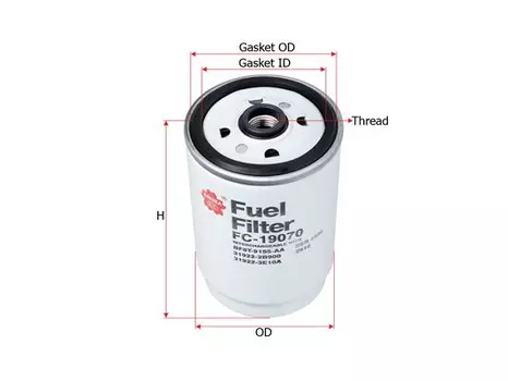 Топливный фильтр SAKURA FC19070 Hyundai Accent/Getzi, Kia Carens/Rio/Sorento 1.5CRDi-2.5CRDi 05>