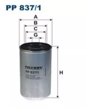 Топливный фильтр FILTRON PP 837/1 MAN, Scania, Iveco, Fiat Ducato, Peugeot Boxer 1.9-2.8 D 82>