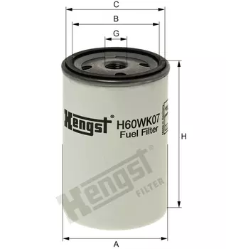 Топливный фильтр HENGST H60WK07 Atlas, DEUTZ, Volvo