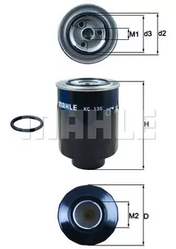 Топливный фильтр KNECHT KC135D Toyota Land Cruiser/Hiace/Hilux, Mazda B 2.5D/TD/D-4D-4.2TD 98>