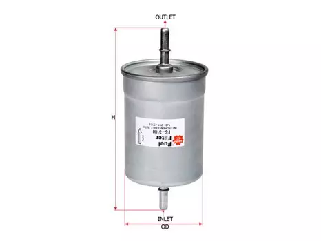 Топливный фильтр SAKURA FS3108 Audi A4/A6/S4/TT 98>, VW Bora/Golf/NewBeetle/T4/T5 1.4-3.2 97>