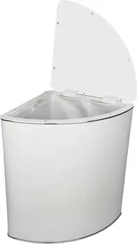 Корзина для белья Geralis PWH-U белая, хром, угловая
