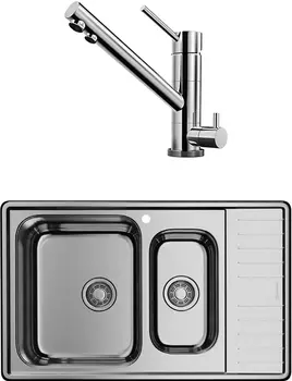 Комплект Мойка кухонная Omoikiri Sagami 79-2-IN + Смеситель Omoikiri Tonami C для кухонной мойки