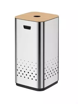 Корзина для белья Weltwasser WW Lety MT 35L хром матовый/бамбук