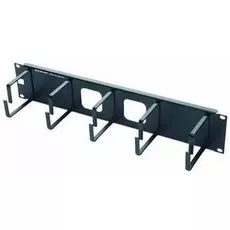 Кабельный организатор Eurolan 25B-2U-02BL горизонтальный, 19", 2U, с металлическими кольцами
