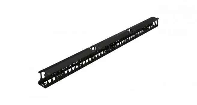 Кабельный организатор Hyperline CMF-R42U-F106-СS-RAL9005 вертикальный для шкафов TSR, с крышкой, для профиля тип 1