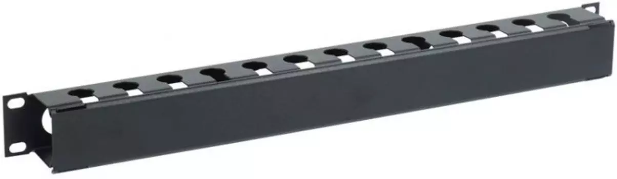 Кабельный организатор ITK CO05-1MCM с крышкой 19" 1U, черный