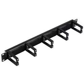 Кабельный организатор NikoMax NMC-OP530HB-1U-BK-2 19", 1U, глубина колец 53мм, пласт. кольца, с щеточными вводами в опорной планке, черный, уп-ка 2шт.