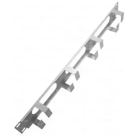 Кабельный организатор NTSS NTSS-HORG-1U-4(40)-1 горизонтальный 19", 1U, 4 кольца глубиной 40 мм, металл, RAL 7035