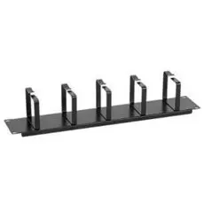 Кабельный организатор Cabeus JB08-2U-BK горизонтальный 19" 2U, 5 колец, цвет черный (RAL9004), металлический
