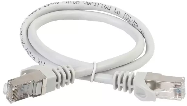 Кабель патч-корд F/FTP 5e кат. 10м ITK PC01-C5EFL-10M серый