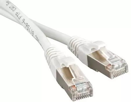 Кабель патч-корд FTP 5e кат. 0,5м. Hyperline PC-LPM-STP-RJ45-RJ45-C5e-0.5M-LSZH-WH экранированный, LSZH, белый