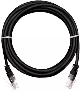 Кабель патч-корд U/UTP 5e кат. 2м Netlan EC-PC4UD55B-BC-PVC-020-BK-10 2хRJ45/8P8C 26AWG(7x0.16 мм), чистая медь, PVC нг(B), черный, уп/10шт