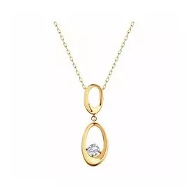 Золотое колье с фианитом Swarovski Zirconia