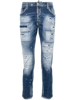 Зауженные джинсы средней посадки DSQUARED2, синий