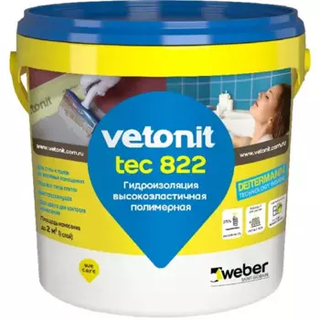Мастика гидроизоляционная Vetonit Tec 822 цвет серый 1.2 кг