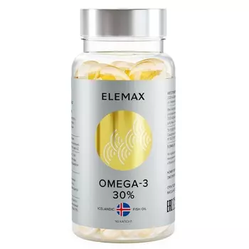 Elemax Комплекс "Омега-3 жирные кислоты высокой концентрации" 30%, 90 капсул (Elemax, )