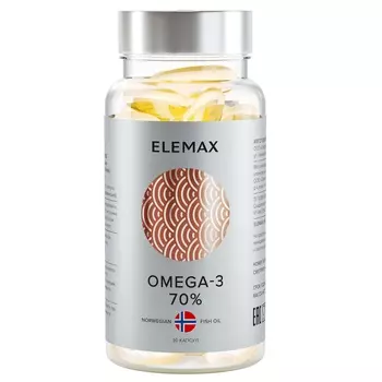 Elemax Комплекс "Омега-3 жирные кислоты высокой концентрации" 70%, 30 капсул (Elemax, )